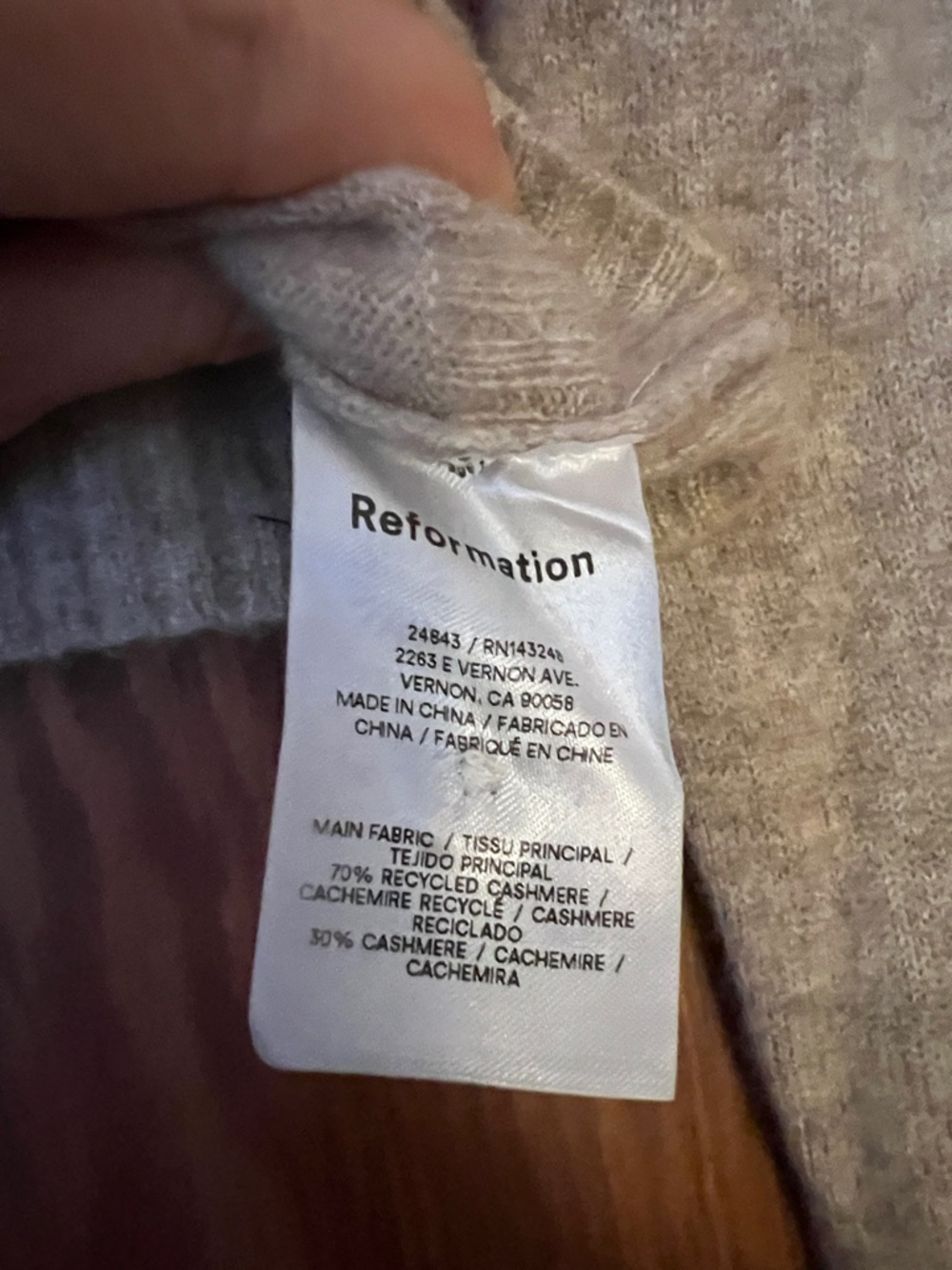 Reformation Cashmere Cropped Cardigan - Picture 3 of 5